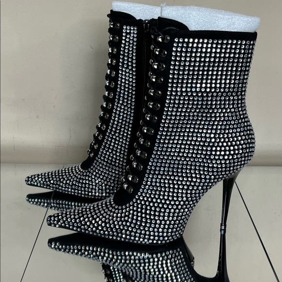 Jeffrey Campbell Rhinestone Suede Heeled Bootie - Picture 4 of 12